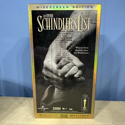 Vintage New Sealed Schindlers List VHS Movie Widescreen THX 1997