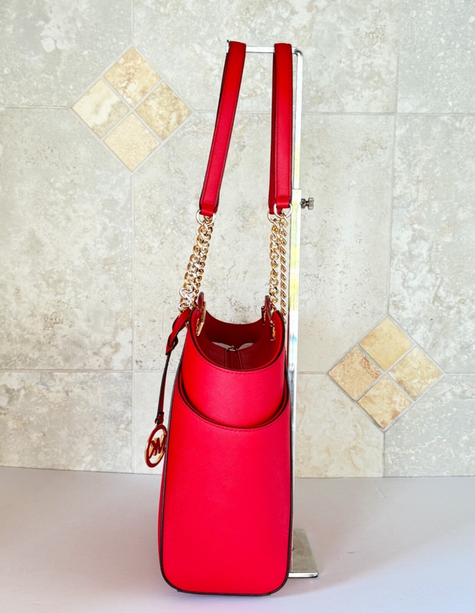 MICHAEL KORS JET SET TRAVEL LARGE SHOULDER CHAIN TOTE BAG BRIGHT