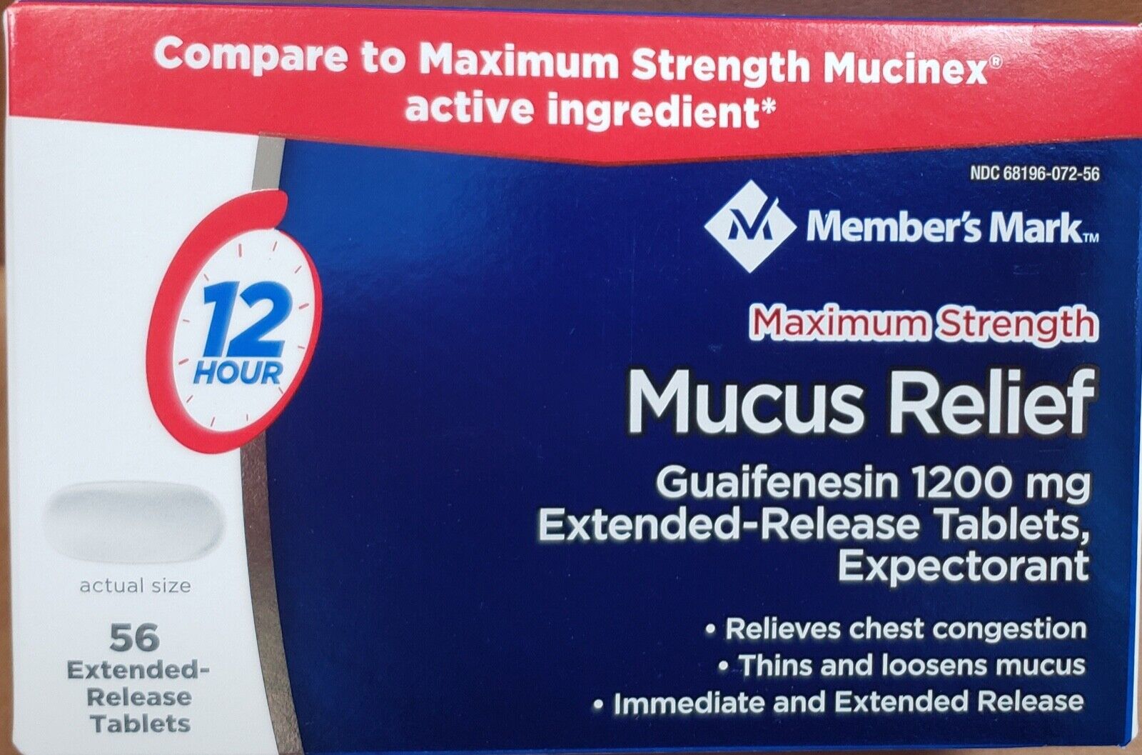 Mucinex Chest Congestion Maximum Strength 12 Hour Extended Release Tablets  Relieves Chest Congestion Caused by Excess Mucus(OTC expectorant), 1200mg