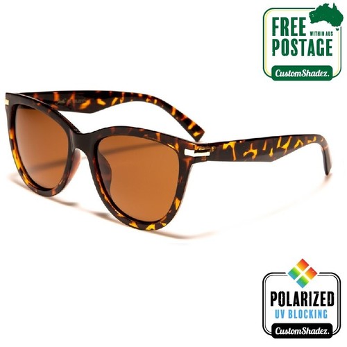 Women's Polarised Sunglasses - Giselle - Tortoise Shell - Large Retro Frame  - Picture 1 of 3