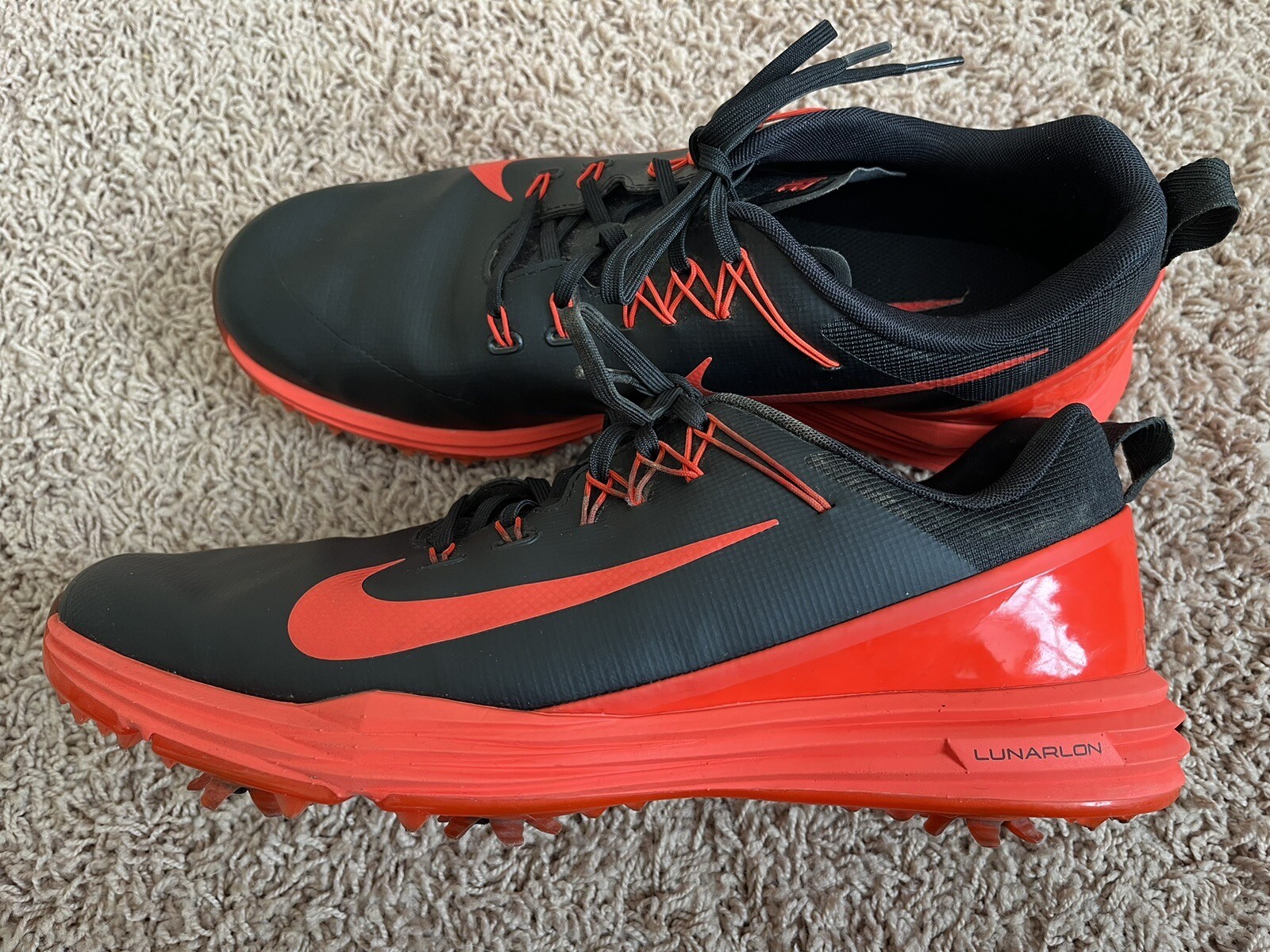 Nike Men's Lunar Command 2 Black/Max Orange Golf Shoes Size 10