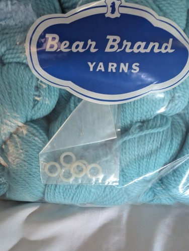 Vintage Bär Marke blau Wolle Strickset JACKE, Strickjacke 12-18 neu! FLEIHERS - Bild 4 von 8
