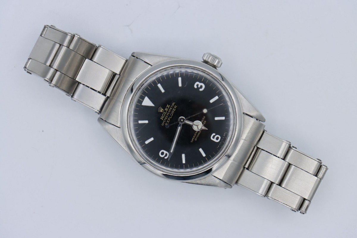 Vintage Rolex Explorer 1016 Matte Black Dial Rivet Stretch Oyster