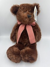 NWT Animal Alley Brown 16" Teddy Bear with Bow Plush Toys R Us Vintage Weighted