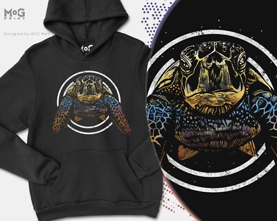 Meeresschildkröte bunter Hoodie Meeresleben Tierliebhaber Schildkröte Grafik Kunst Pullover