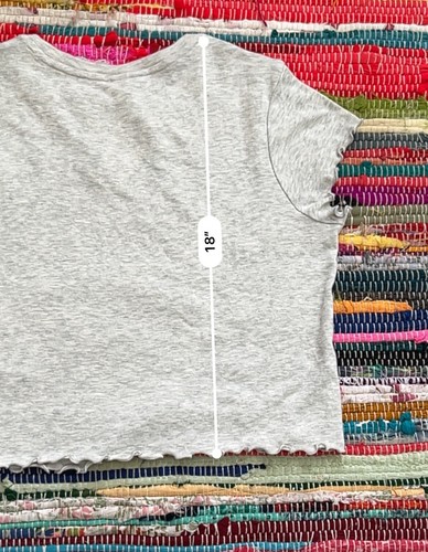 BP lettuce trim crop top T-shirt LARGE Gray womens NWT - Picture 5 of 6