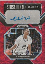 2023-24 Panini Prizm Isaiah Wong Red Prizm Auto RC 39/40 Indiana Pacers
