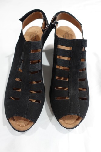 Comfortiva By Pillowtop Womens Farrow Slingback Sandals Black Cuban Heels 10M | eBay