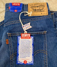 NWT LEVIS VINTAGE CLOTHING 606 ORANGETAB BIG E MEN DENIM SLIM JEAN SZ 32x34 USA