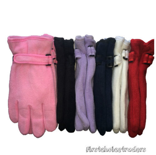 Ladies Thermal Thinsulate Lined Polar Fleece Gloves Womens Adults Winter Warm - Picture 1 of 4