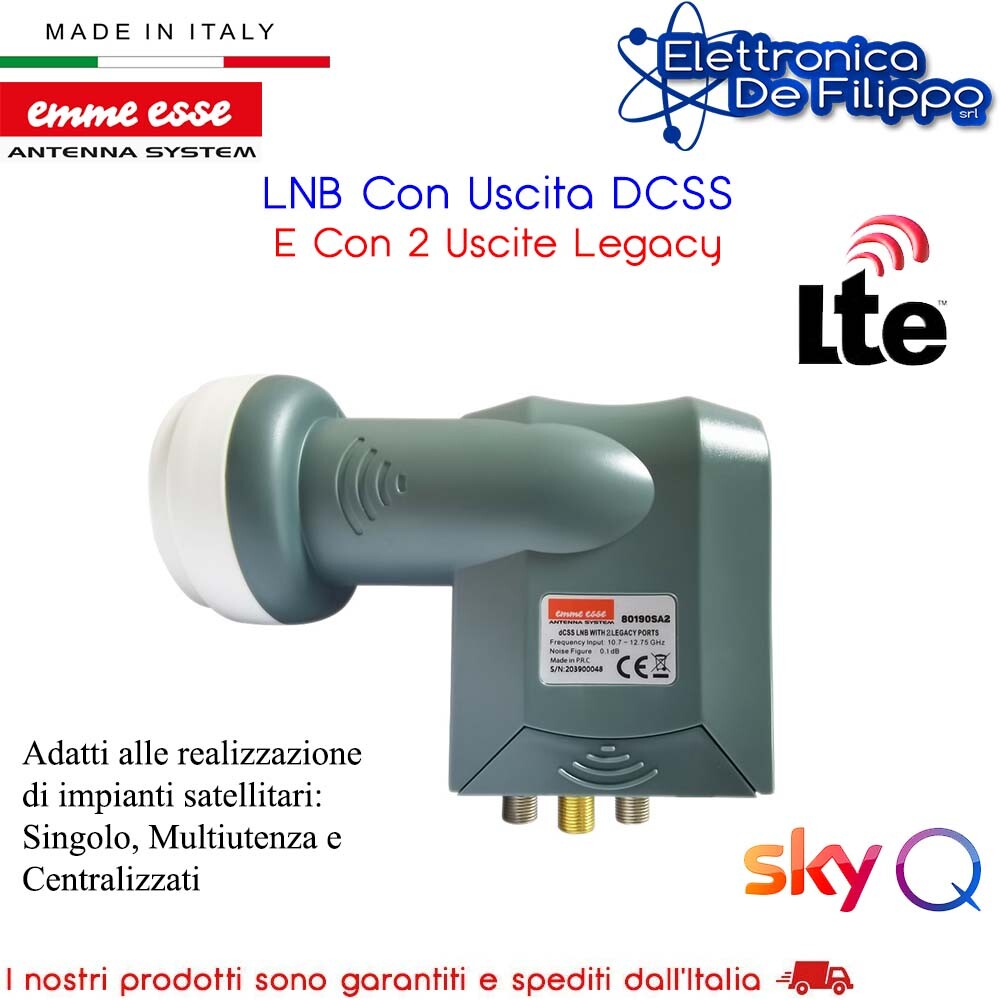 ILLUMINATORE DCSS GTSAT CON 2 USCITE LEGACY PER SKY Q BLACK SKY Q PLATINUM