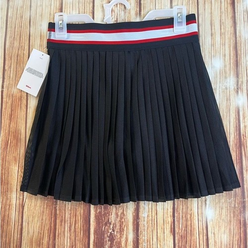 Wilson Girls' Black Mesh Pleated Skort Size XL - Picture 4 of 10