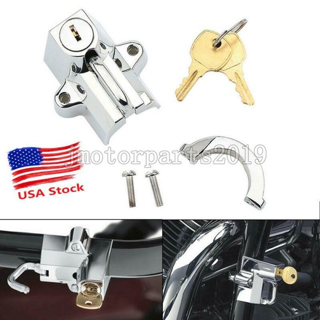 Chrome Motorcycle Helmet Lock For HarleyDavidson Softail Road King