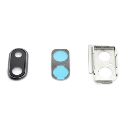 iPhone 8 Plus Kameralinse Set BackKamera Glas LinseHalterung Dichtung Space Grau