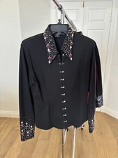 Lisa Nelle Western Pleasure Show Shirt Front Zip Horsemanship Showmanship Horse 