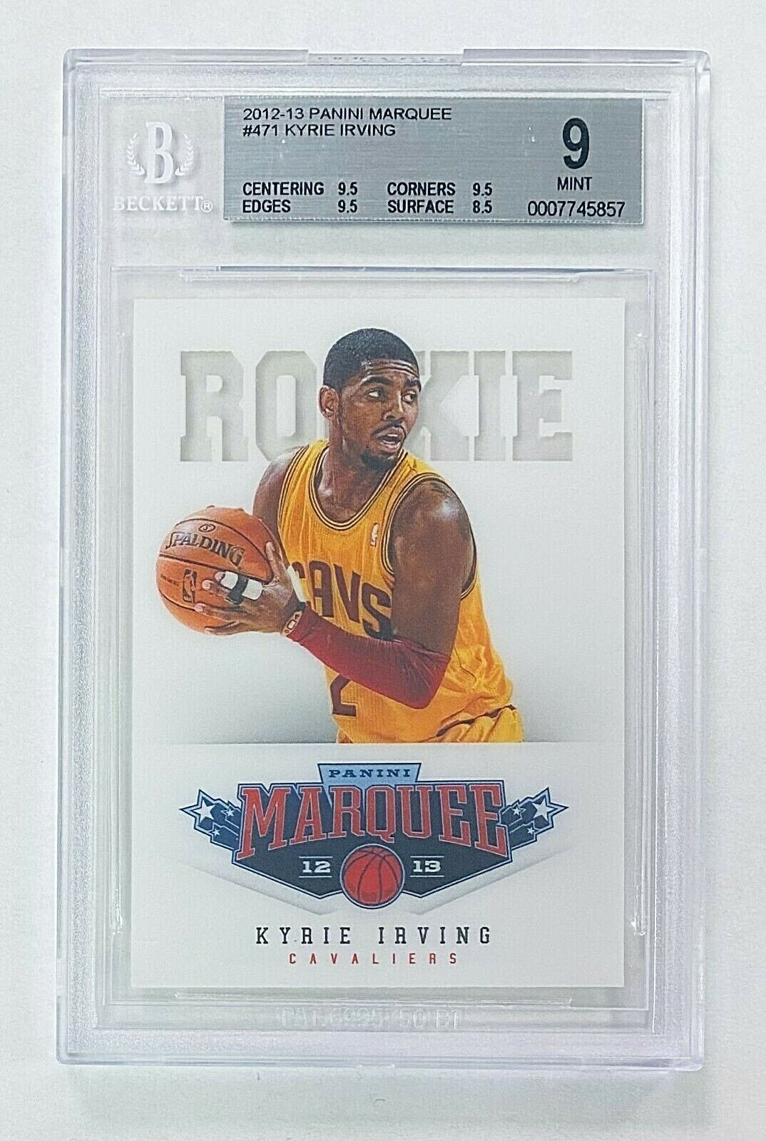 2012-13 Panini Marquee Kyrie Irving BGS 9 #471 RC Rookie Card w/ 3 9.5 Subs