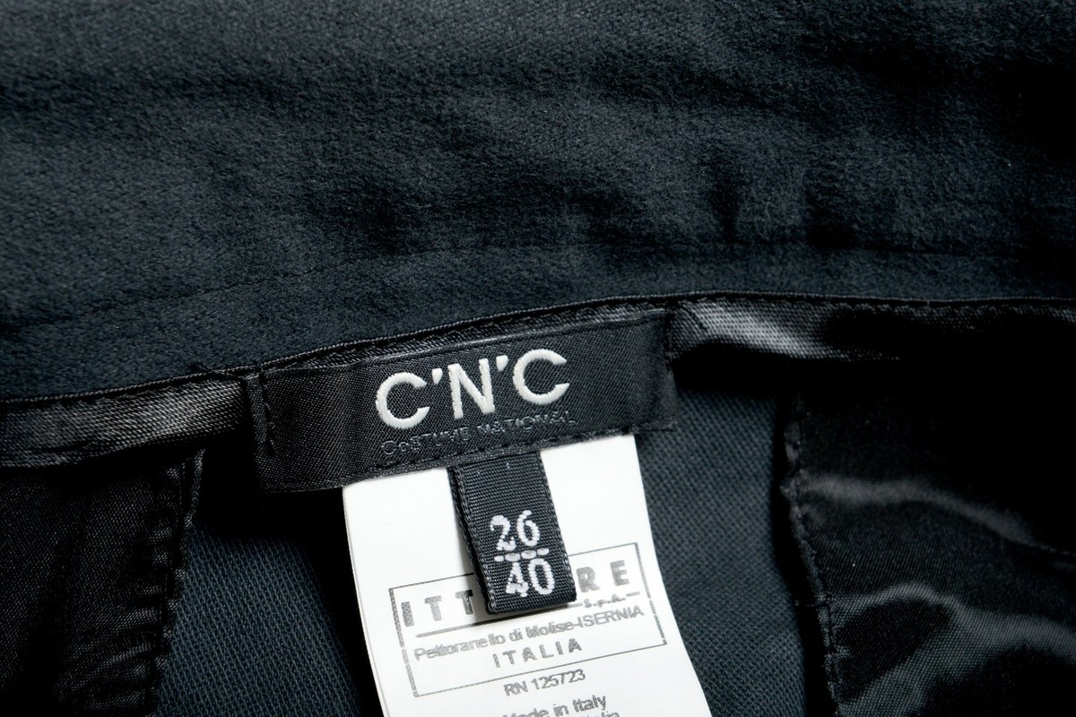 Pantalon Décontracté C'N'C Costume National Femme – Noir Stretch, Taille US 26 / IT 40, Neuf Sans étiquette