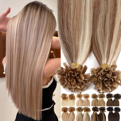 CLEARANCE Real Remy Keratin Glue U-Tip Nail Human Hair Extensions 1g/s 0.5g/s
