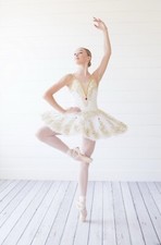 Ivory and Gold Ballet Tutu used In Excellent Condition Child L/XL
