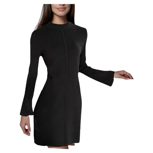 Banana Republic Black Ruffle Long Sleeve Mini Dress Women's Size XL New |  eBay