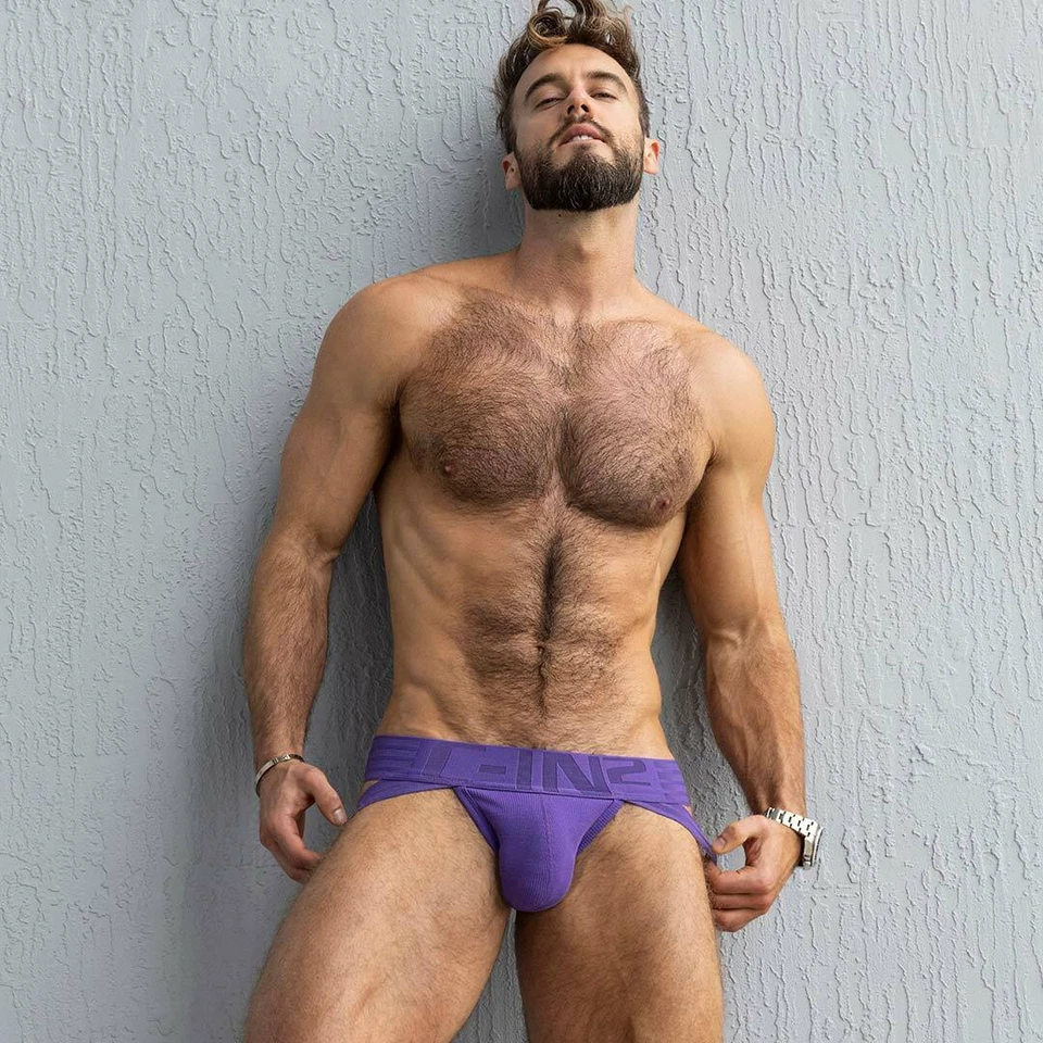 C-IN2 men Purple Hard core cotton Jock strap jockstraps underwear L XL - Image 2 of 4