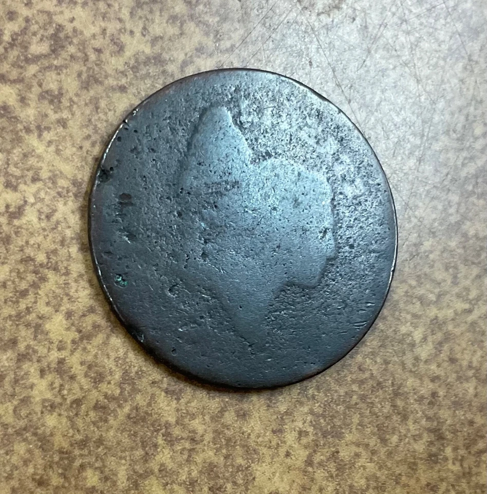 Borde liso sin poste tipo Liberty Cap medio centavo posiblemente 1795 Foto 3 de 4