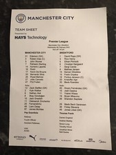 MANCHESTER CITY V BRENTFORD 09.02.2022 ** OFFICIAL TEAMSHEET **