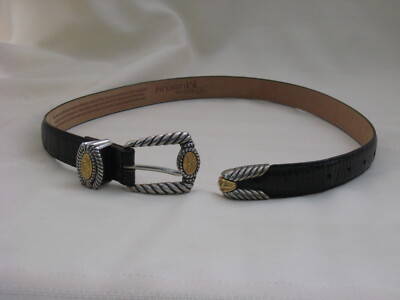 Brighton Black & Silvertone Belt s-l400.jpg main image 2