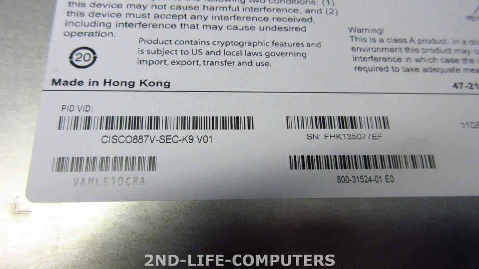 CISCO CISCO887VA-SEC-K9 C887VA-K9 Secure router VDSL2/ADSL2+ over POTS ELG EX PS - Bild 3 von 3