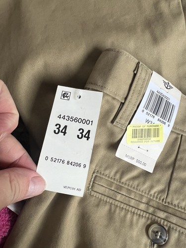 NEW Dockers Tan Pants Men's 34X34 NWT Khaki Cotton Classic Fit - Picture 3 of 5