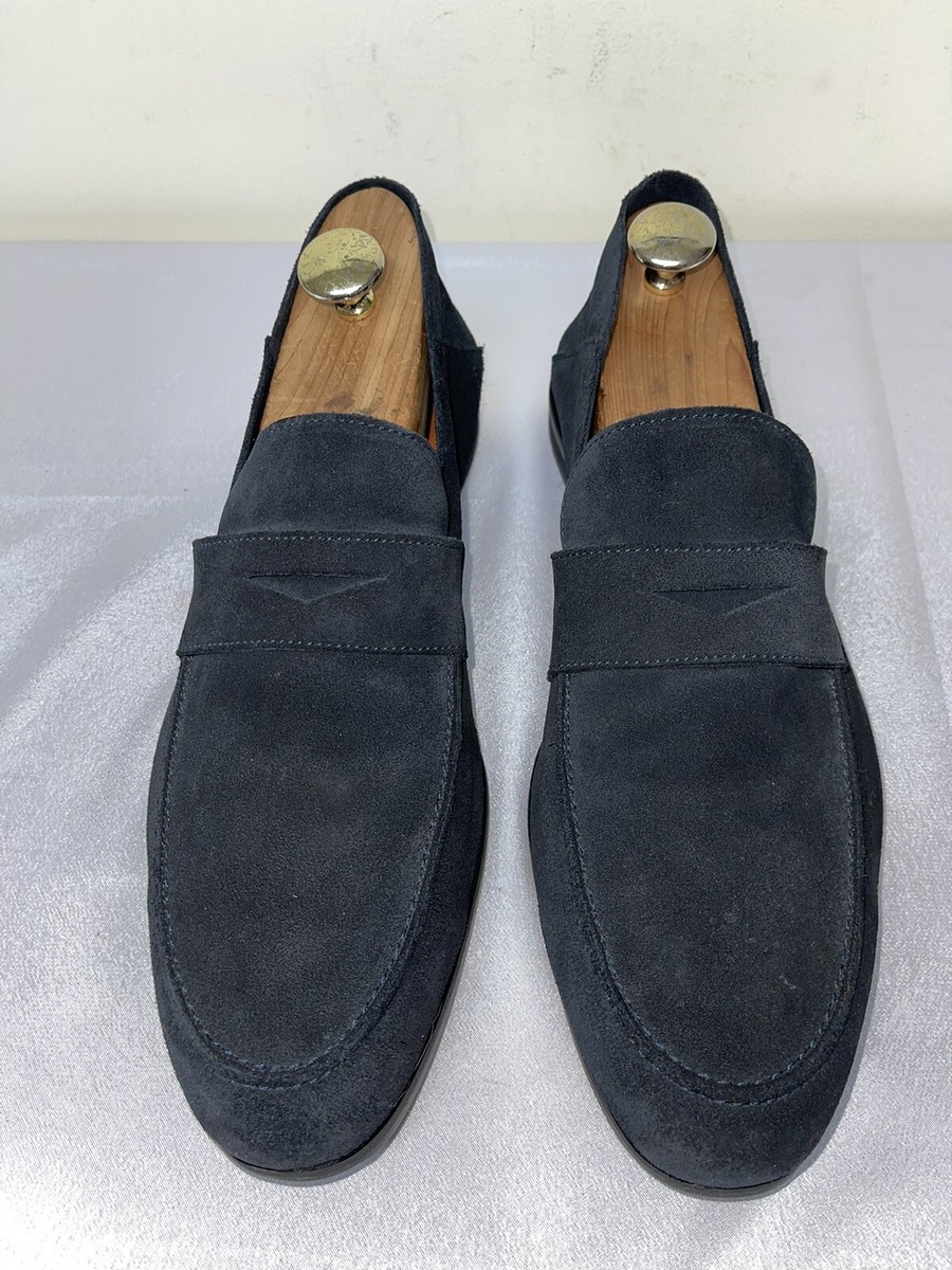 Wolf & Shepherd Navy Suede Leather Slip On Casual Dress  display picture 1