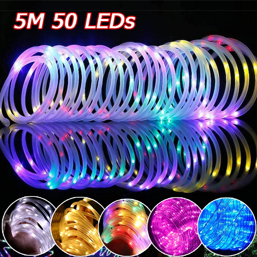 5M 50LEDs Christmas Tree String Lights Tube 8 Modes Indoor Outdoor