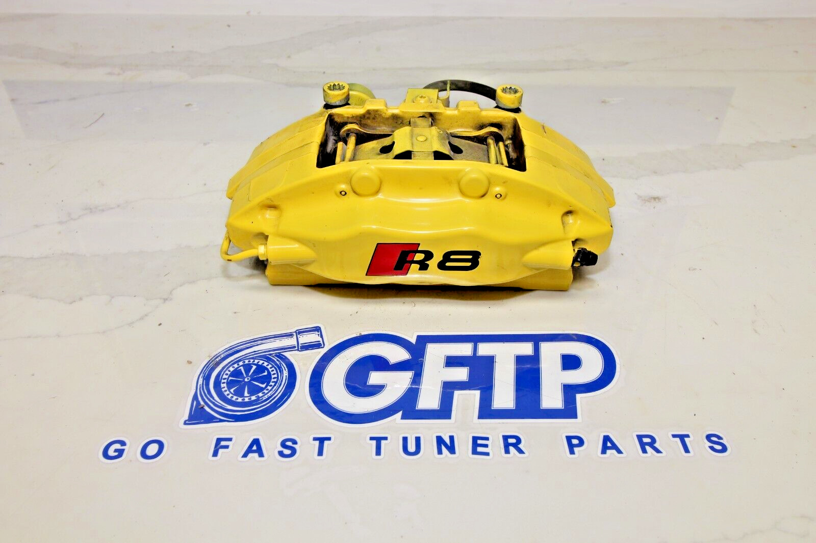 17-21 AUDI R8 V10 PLUS RWS OEM LEFT REAR BREMBO BRAKE CALIPER PAINTED YELLOW