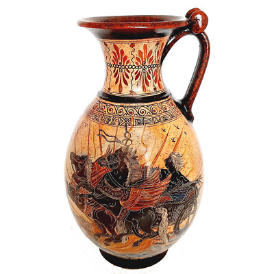 Ancient Greek Vase Jar 36cm,Phaethon and Achilles with Pythia