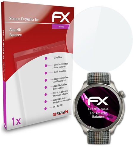 atFoliX Pellicola Vetro per Amazfit Balance 9H Armatura di protezione - 第 1/4 張圖片