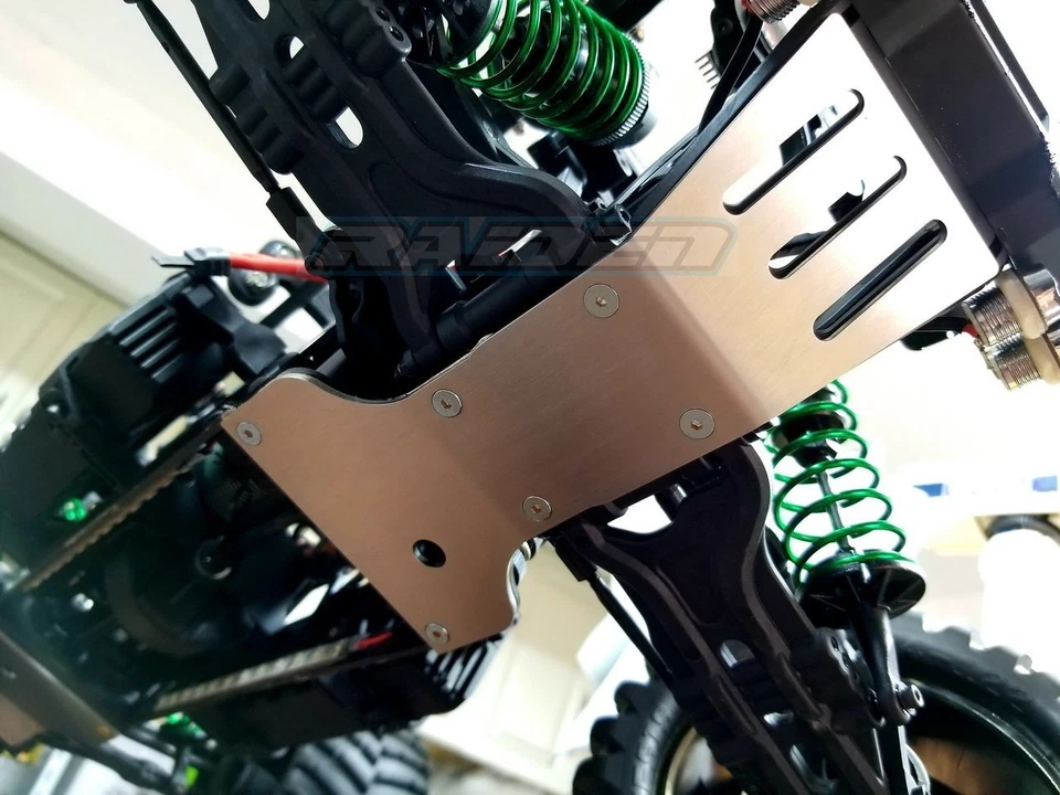 Armadura protectora de placa de deslizamiento delantera + trasera de acero inoxidable para 1/7 RC CAR CEN REEPER Foto 4 de 4