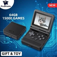Powkiddy V90 3.0 Inch IPS Retro Flip Handheld Game Console Pocket Game Players