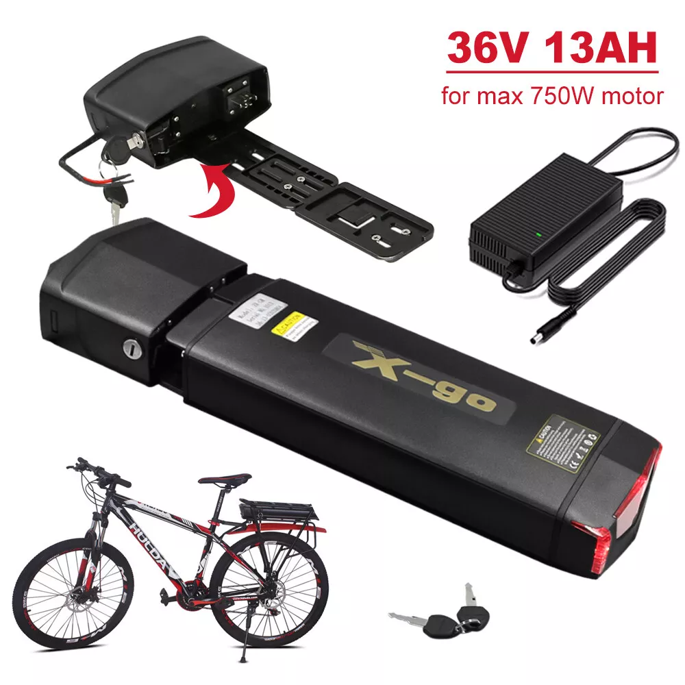 36V 13AH 750W 500W Electric Lithium Ebike Battery LED Rear Rack