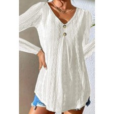 V-Neck Long Sleeve Blouse