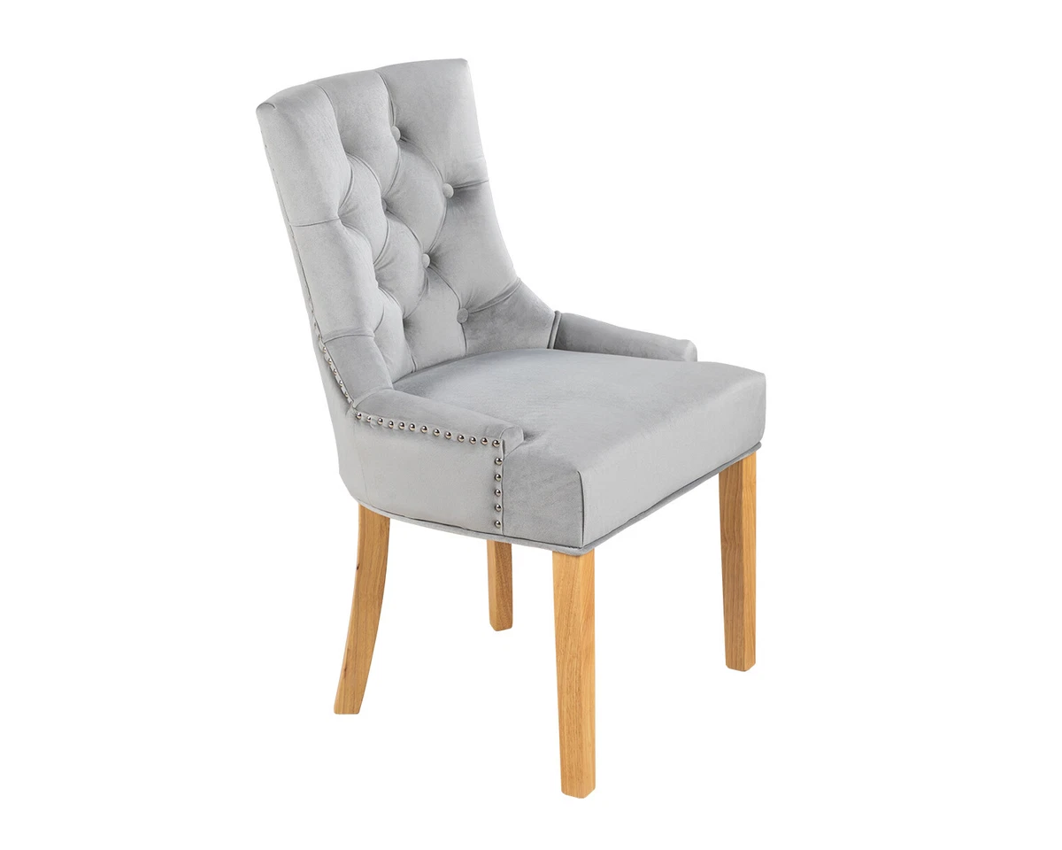 Grey knocker dining chairs oak legs deals