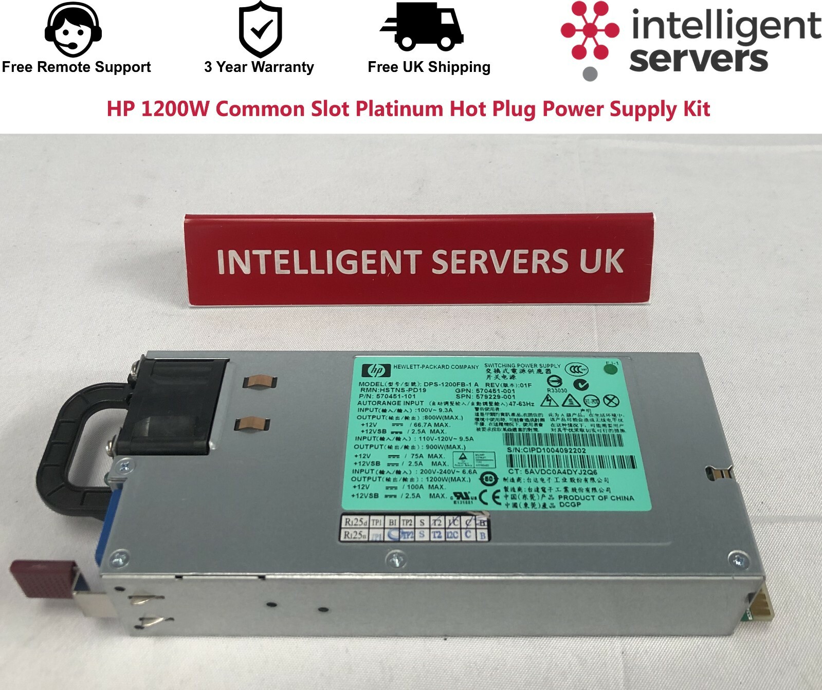 HP 1200w CS B He Power Supply Kit - 578322-b21 for sale online | eBay
