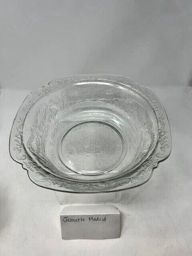 Federal Glass Clear Madrid Round 9 1/2 Inch Serving Bowl-Exquisite Design