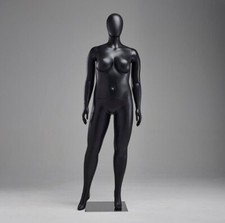 Female Plus Size Matt Black Plastic Unbreakable Mannequin Display PS-FPLUSEGB