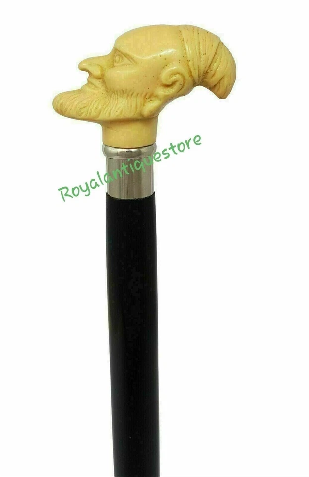 Mango de hombre Head Bone, bastón de madera, caña hecha a mano nuevo estilo regalo Foto 4 de 4