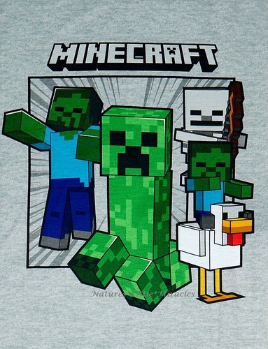 NWT Minecraft Pajamas Set Shorts Shirt Boys Girl Creeper Zombie Skeleton Chicken - Picture 2 of 3
