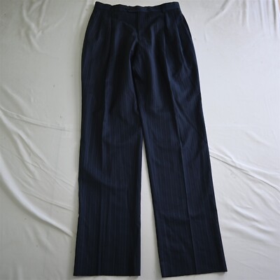 NEW Sean John 32 Navy Blue Striped 100% Wool Suit Trouser Mens Dress Pants