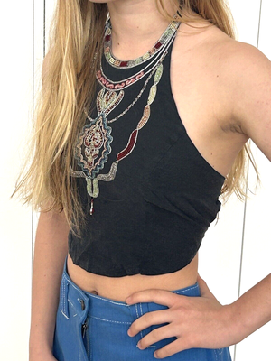 black halter top shirt