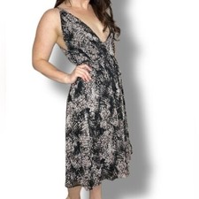 TopShop Metallic Snakeskin Print Belted Dress Size 6