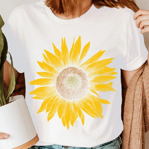 Sunflower Botanical Flowers Gift Novelty Womens T-Shirts Tee Top - Picture 1 of 2