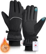rivmount Winter Gloves Women Men, Thermal Ski for Medium, Peat Black 